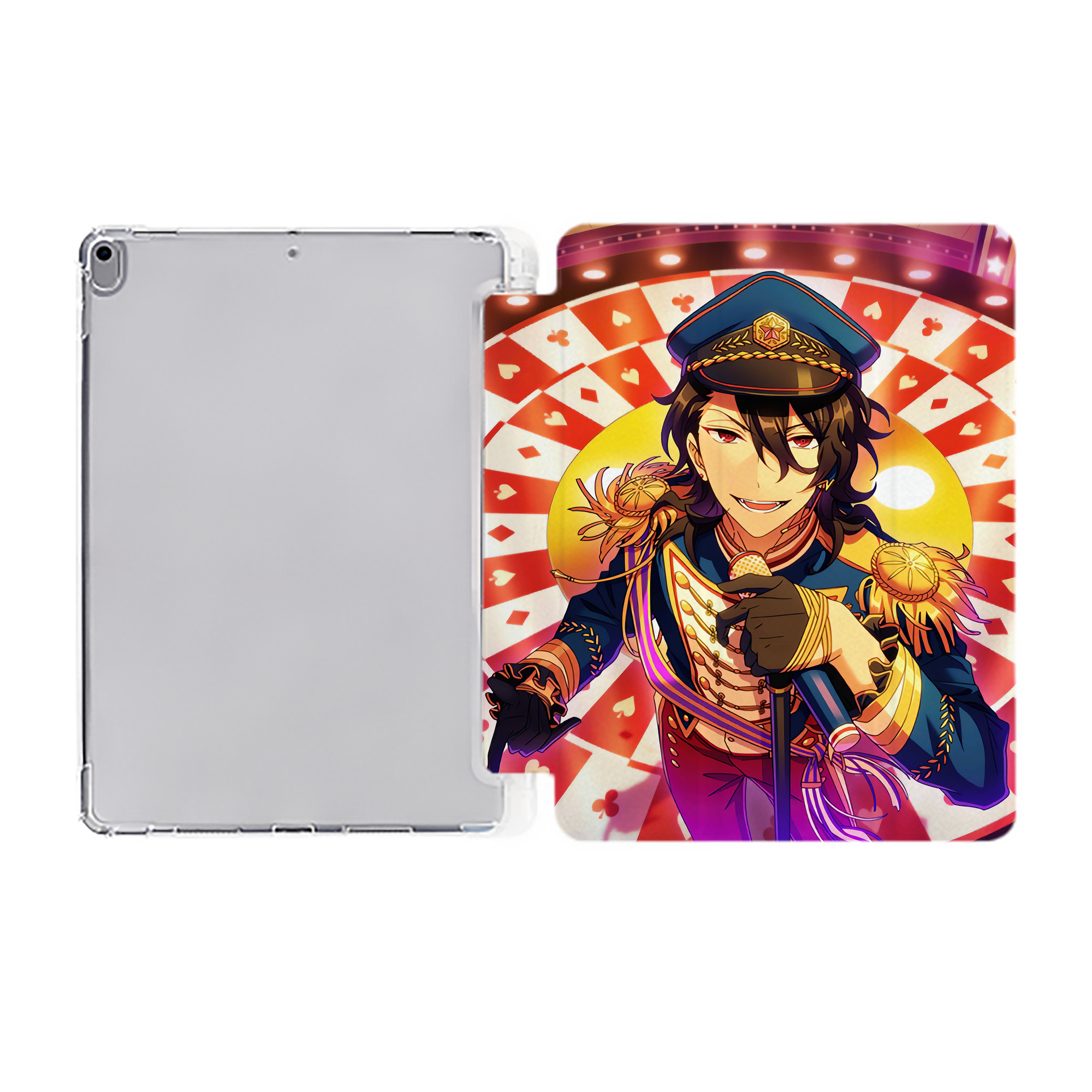 （画像用） あんさんぶるスターズ! Ensemble Stars IPad ケース ペン収納付き 三つ折りスタンド PUレザー×シリコン 対応機種9.5/10.5/10.9インチ